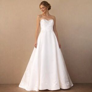 • Reem Acra • Strapless Beaded Wedding Dress 10